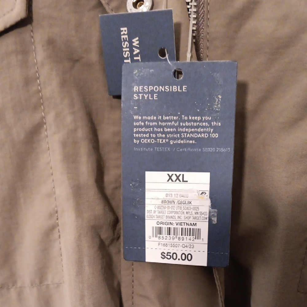 Universal Thread Utility Rain Jacket in Light Bro… - image 3